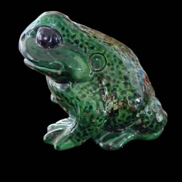 Vintage Ceramic Green Toad Atlantic Mold Decorative Accent - Picture 3 of 10